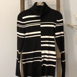 Black and white turtle neck